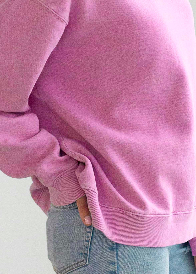 Pink Mock-Neck Sweatshirt