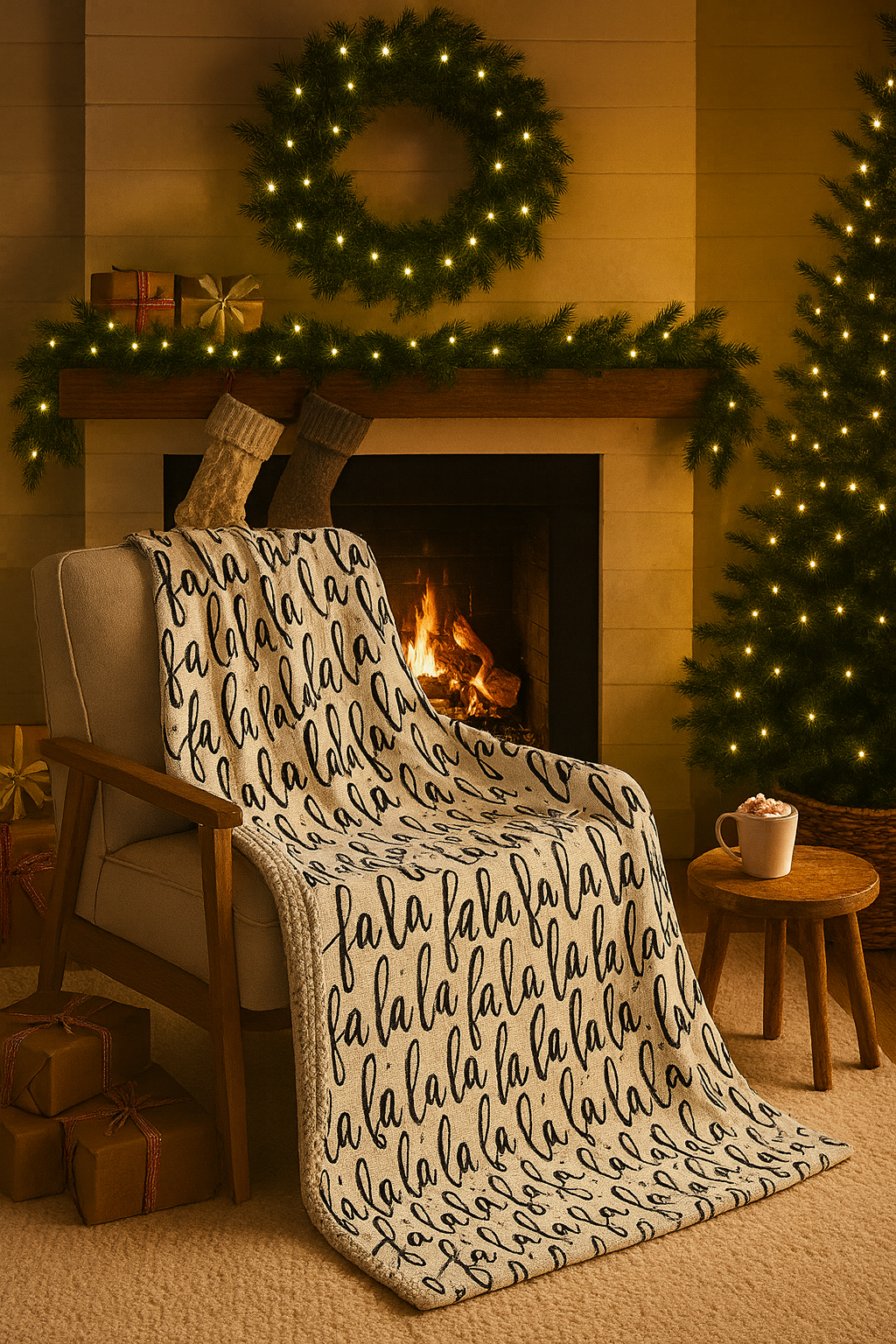 Holiday Collection - Sherpa Blanket Fa La La